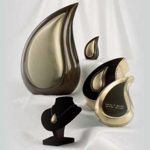 Load image into Gallery viewer, Large/Adult 170 Cubic Inches Tear Drop Bronze Brass Cremation Urn with case