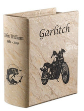 Load image into Gallery viewer, Adult/Large Cameo Book Marble Funeral Cremation Urn for Ashes 220 Cubic Inches
