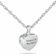 Load image into Gallery viewer, Sterling Silver "Forever In My Heart" Pendant/Necklace Cremation Urn for Ashes