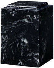 Load image into Gallery viewer, Large/Adult 220 Cubic Inch Windsor Black Cultured Marble Cremation Urn for Ashes