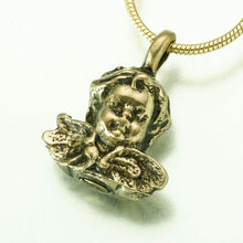 Load image into Gallery viewer, Antique Cherub Pendant Bronze Color Funeral Cremation Jewelry Urn For Ashes