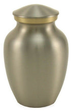 Load image into Gallery viewer, Small/Keepsake Classic Pet Brass Pewter Funeral Cremation Urn, 40 Cubic Inches