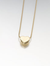 Load image into Gallery viewer, Gold Vermeil Double Chamber Slide Heart Memorial Pendant Funeral Cremation Urn