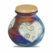 Load image into Gallery viewer, Large/Adult 200 Cubic Inches Raku Heart Funeral Cremation Urn for Ashes
