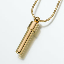 Load image into Gallery viewer, Gold Vermeil Double Chamber Cylinder Memorial Pendant Funeral Cremation Urn