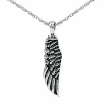 Load image into Gallery viewer, Sterling Silver Angel's Wing Pendant/Necklace Funeral Cremation Urn for Ashes