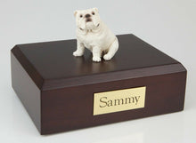 Load image into Gallery viewer, Bulldog, White Pet Funeral Cremation Urn Avail in 3 Different Colors & 4 Sizes