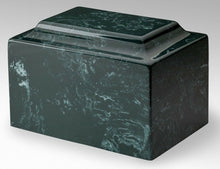 Load image into Gallery viewer, Small/Keepsake Marble Dark Green 5 Cubic Inch Funeral Cremation Urn TSA Approved
