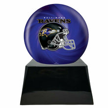 Load image into Gallery viewer, Large/Adult 200 Cubic Inch Baltimore Ravens Metal Ball on Cremation Urn Base