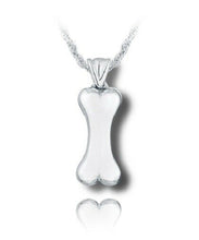 Load image into Gallery viewer, Sterling Silver Dog Bone Funeral Cremation Urn Pendant for Ashes w/Chain