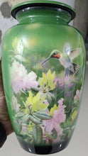 Load image into Gallery viewer, Large/Adult 210 Cubic Inch Metal Hummingbird Funeral Cremation Urn for Ashes