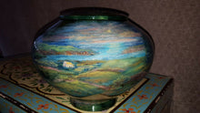 Load image into Gallery viewer, Hand Painted Wood Adult Ireland Landscape Funeral Cremation Urn,225 Cubic Inches