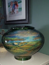 Load image into Gallery viewer, Hand Painted Wood Adult Ireland Landscape Funeral Cremation Urn,225 Cubic Inches