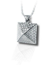 Load image into Gallery viewer, Sterling Silver Pyramid Funeral Cremation Urn Pendant for Ashes w/Chain