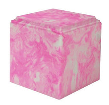 Load image into Gallery viewer, Large/Adult 280 Cubic Inch Pink Cultured Marble Cube Cremation Urn For Ashes
