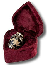 Load image into Gallery viewer, Solid Brass Toledo Keepsake Funeral Cremation Urn w. Heart Box, 3 Cubic Inches