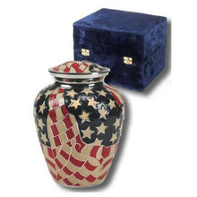 Load image into Gallery viewer, Set of Adult (202 cubic inch) & Keepsake (3 inch) Brass Funeral Cremation Urns
