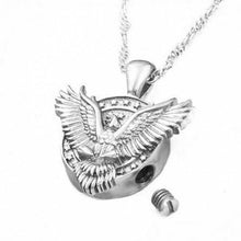 Load image into Gallery viewer, Small/Keepsake 925 Sterling Silver Bald Eagle Pendant Cremation Urn for Ashes