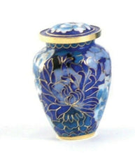 Load image into Gallery viewer, Blue Cloisonne 4 Keepsake Set Funeral Cremation Urns for Ashes,5 Cubic Inch each