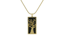 Load image into Gallery viewer, Stainless Steel/14K Gold Plated Bronze Embossed Tree Cremation Pendant w/chain