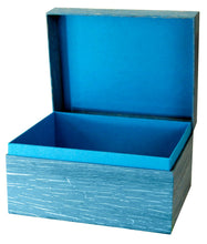Load image into Gallery viewer, Small/Keepsake 90 Cubic Inch Antique Turquoise Blue Chest Earthurn Cremation Urn