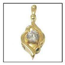Load image into Gallery viewer, Diamond 24k Gold Plated Sterling Silver Cremation Urn Pendant w/Chain