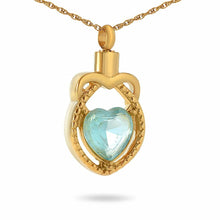 Load image into Gallery viewer, Stainless Steel/Gold Plated Ocean Heart Pendant/Necklace Cremation Urn