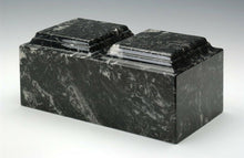 Load image into Gallery viewer, Classic Marble Ebony Companion Cremation Urn, 420 Cubic Inches, TSA Approved