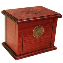 Load image into Gallery viewer, Large/Adult 225 Cubic Inch Wood Marines Funeral Cremation Urn-Made in USA