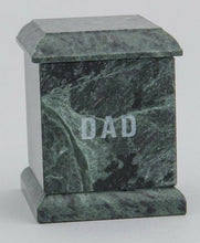 Load image into Gallery viewer, Small/Keepsake 1 Cubic In. Green Evermore Natural Marble Urn for Cremation Ashes