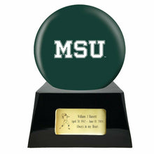 Load image into Gallery viewer, Large/Adult 200 Cubic Inch Michigan State Spartans Ball on Cremation Urn Base