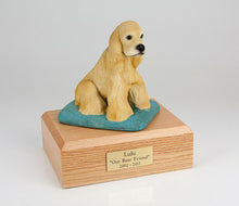 Load image into Gallery viewer, Blonde Cocker Pet Funeral Cremation Urn Available in 3 Diff Colors & 4 Sizes