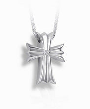 Load image into Gallery viewer, Sterling Silver Moline Cross Funeral Cremation Urn Pendant for Ashes with Chain