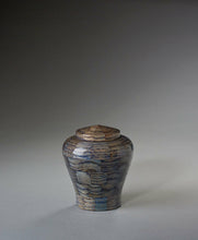 Load image into Gallery viewer, Lily Blue Oak Wood Keepsake Funeral Cremation Urn, 14 Cubic Inches