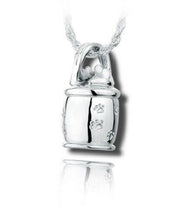 Load image into Gallery viewer, Sterling Silver Cat Cookie Jar Funeral Cremation Urn Pendant for Ashes w/Chain