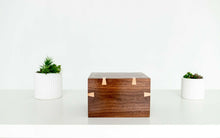 Load image into Gallery viewer, Large/Adult 260 Cubic Inches Walnut Wood Box Funeral Cremation Urn for Ashes