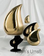 Load image into Gallery viewer, Large/Adult Size 170 Cubic Ins Tear Drop Shaped Solid Brass Cremation Urn