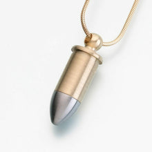 Load image into Gallery viewer, Bronze Bullet-Two-tone Pendant Funeral Cremation Jewelry Urn For Ashes
