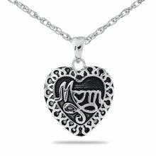 Load image into Gallery viewer, Mom Heart Stainless Steel Pendant/Necklace Funeral Cremation Urn for Ashes
