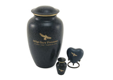 Load image into Gallery viewer, New,Solid Brass MAUS Granite Large Cremation Urn, 195 Cubic Inches