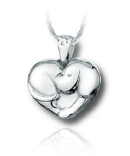 Load image into Gallery viewer, Sterling Silver Sleeping Puppy Heart Cremation Urn Pendant for Ashes w/Chain
