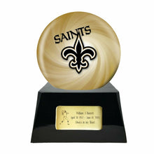 Load image into Gallery viewer, Large/Adult 200 Cubic Inch New Orleans Saints Metal Ball on Cremation Urn Base