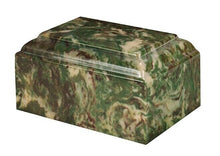 Load image into Gallery viewer, Small/Keepsake 22 Cubic Inch Camo Tuscany Cultured Marble Cremation Urn