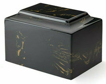 Load image into Gallery viewer, Classic Marble Black & Gold Adult 210 Cubic Inches Cremation Urn, TSA Approved