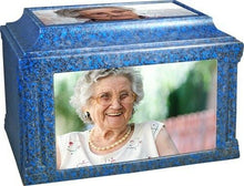 Load image into Gallery viewer, Large 225 Cubic Inch Atlantis Sapphire Cultured Granite Portrait Cremation Urn