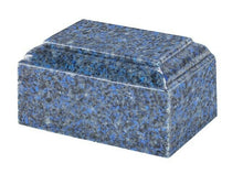 Load image into Gallery viewer, Small/Keepsake 22 Cubic Inch Sapphire Tuscany Cultured Granite Cremation Urn