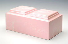 Load image into Gallery viewer, Classic Marble Pink Companion Funeral Cremation Urn, 420 Cubic Inch TSA Approved