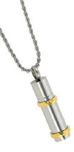 Load image into Gallery viewer, Two-Tone Cylinder Pendant/Necklace Funeral Cremation Urn for Ashes