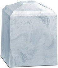 Load image into Gallery viewer, Small/Keepsake 45 Cubic Inch White Cultured Marble Cremation Urn for Ashes