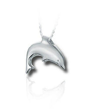 Load image into Gallery viewer, Sterling Silver Dolphin Funeral Cremation Urn Pendant for Ashes w/Chain